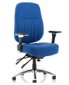 Barcelona Deluxe Blue Fabric Operator Chair
