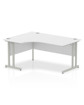 Corner economy desk - 1600mm x 1200mm - White LH