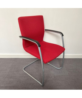 Red Fabric Static Chair