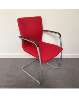 Red Fabric Static Chair