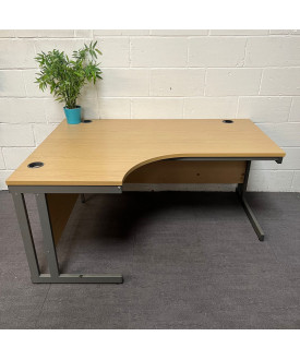 Oak Left Handed Corner Desk- 1600- Grade B
