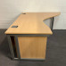 Maple Right Handed Corner Desk and Pedestal Set- 1600 x 1400- Grade C 