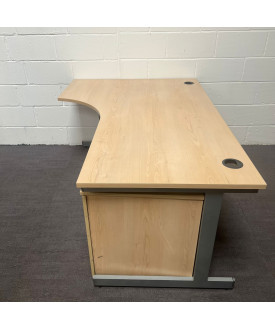 Maple Left Handed Corner Desk and Pedestal Set- 1800