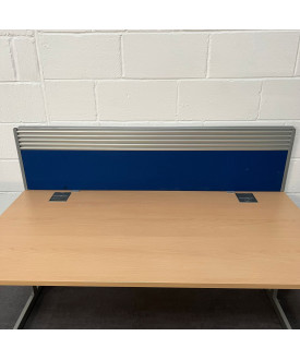 Blue straight desk divider - 1600 