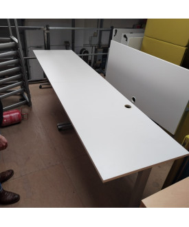 White Flip Top Straight Desk- 1500 x 750