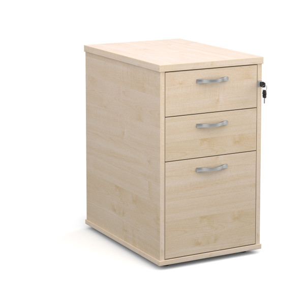 3 drawer 600 economy desk high pedestal - Maple 