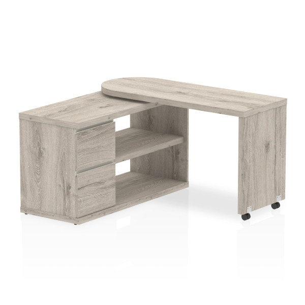 Fleur Smart Storage Desk Grey Oak- 1300 X 500