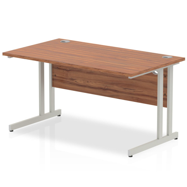 Straight economy desk - 1400mm x 800mm - Walnut