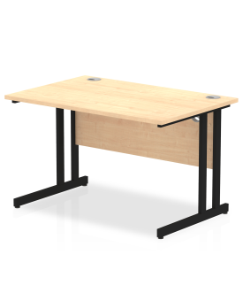 Straight economy desk - 1200mm x 800mm - Maple with Black Frame 