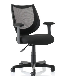 Camden Black Mesh Chair With Fixed Arms