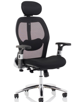 Sanderson II Black Fabric Mesh Back Chair