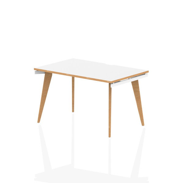 Oslo Single White Frame Wooden Leg Desk 1200 x 800