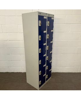 Blue and grey 12 locker pod Blue and grey 12 locker pod
