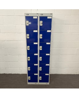 Blue and grey 12 locker pod Blue and grey 12 locker pod