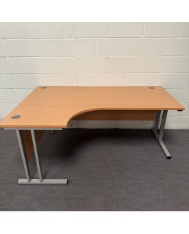 Beech Left Handed Corner Desk- 1800- Cantilever