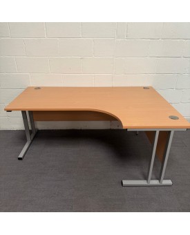 Beech Right Handed Cantilever Corner Desk-1800- Cantilever