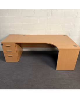 Beech Right Handed Panel Corner Desk- 1800- Panel End