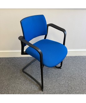 Blue Fabric Static Chair With Arms