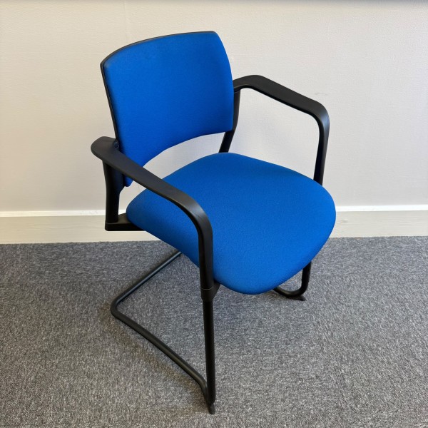 Blue Fabric Static Chair With Arms