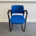 Blue Fabric Static Chair With Arms