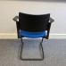 Blue Fabric Static Chair With Arms