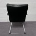 Black Leather Static Conference Chair
