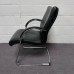 Black Leather Static Conference Chair