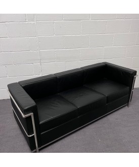 Hercules Regal Series Black Leather Sofa