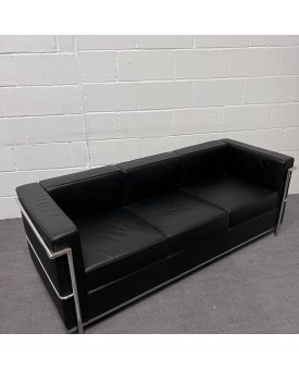 Hercules Regal Series Black Leather Sofa