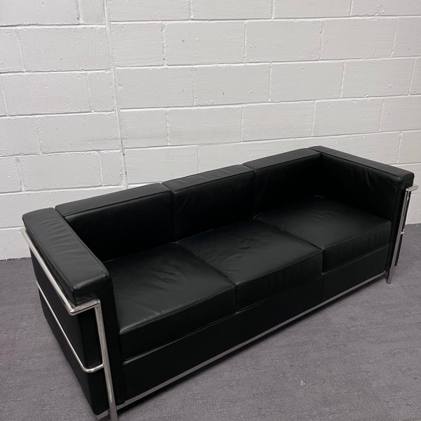 Hercules Regal Series Black Leather Sofa
