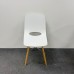 White Canteen Static Chair With Wooden Legs