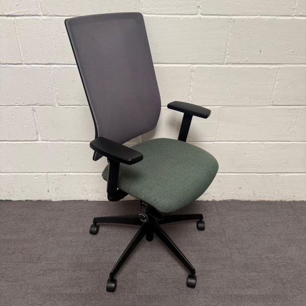Green and Grey Boss Design Q Swivel Chair