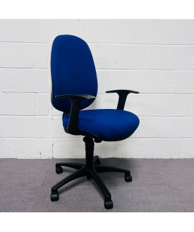 Blue Operator Chair - Fixed Arms