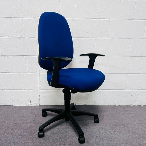 Blue Operator Chair - Fixed Arms