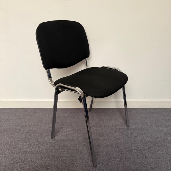 Black Fabric Static Chair