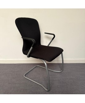 Boss Design Komac Black Fabric Static Chair with Arms