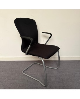Boss Design Komac Black Fabric Static Chair with Arms