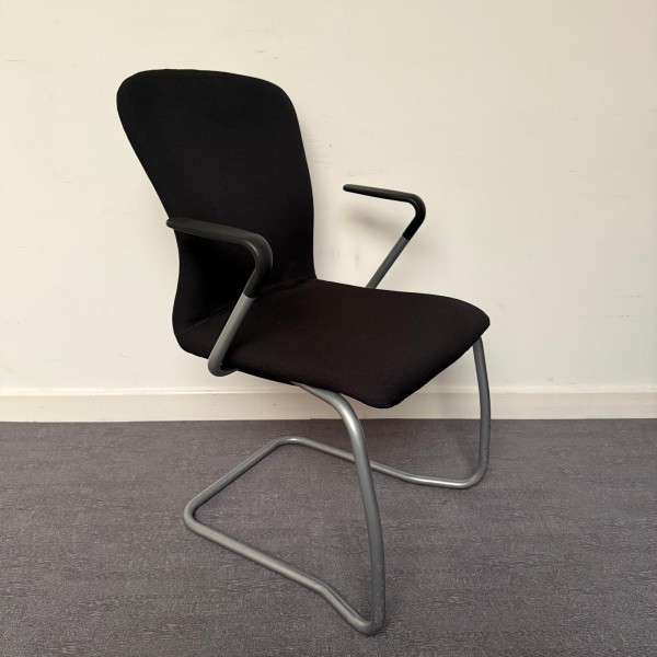 Boss Design Komac Black Fabric Static Chair with Arms
