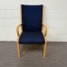 Blue Fabric Static Chair With Wooden Arms
