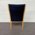 Blue Fabric Static Chair With Wooden Arms