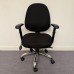 Black Operator Chair with Chrome Base- Adjustable Arms