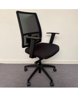 Black Operator Chair with Mesh Back- Adjustable Arms