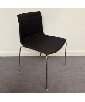 Black Fabric Static Stacking Chair