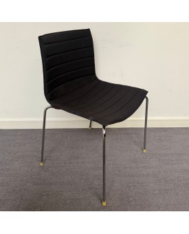 Black Fabric Static Stacking Chair