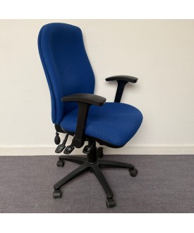 Blue Task Chair - Adjustable Moveable Arms