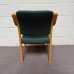 Green Fabric Static Stacking Chair With Wooden Arms
