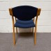 Blue Fabric Static Stacking Chair With Wooden Arms