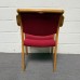 Red Fabric Static Stacking Chair With Wooden Arms