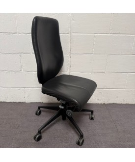 Black Leatherette Boss Design Komac Task Chair - No Arms