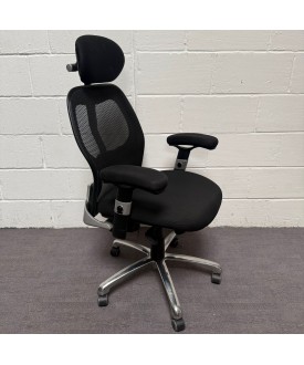 Black Mesh Operator Chair With Headrest